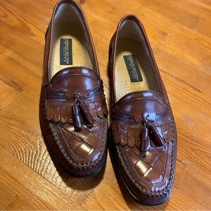 Giorgio Brutini Le Glove Men’s 10.5 D Woven Leather Tassel Kiltie Loafers